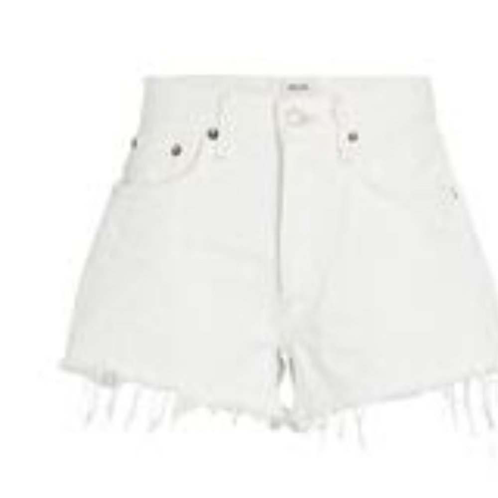 AGOLDE PARKER CUT-OFF DENIM SHORTS